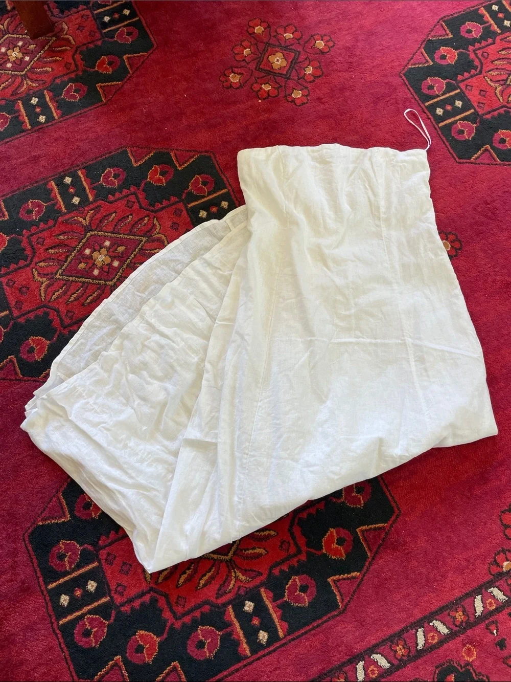 Abercrombie Strapless Skimming Linen-Blend Maxi Dress
